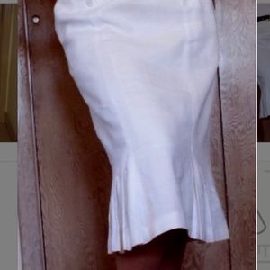 VINTAGE White LInen "Debbie Shuchat" Skirt